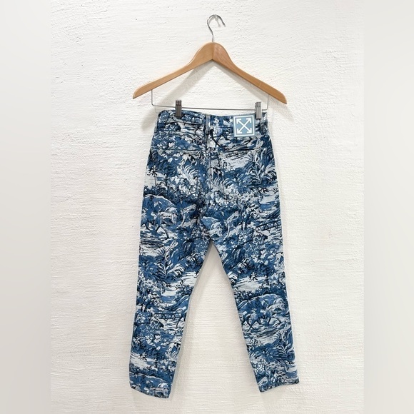 OFF-WHITE Tapestry 5 Pocket Pants Blue Women’s Size 24 - Picture 5 of 6